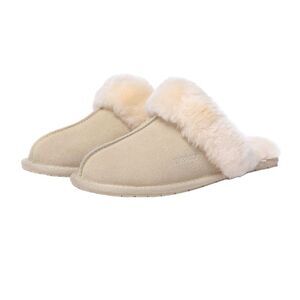 EverAu Womens/Ladies Cow Suede Slippers / Sand
